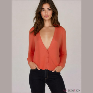 LOFT Melon V-Neck Cardigan Sweater NWOT